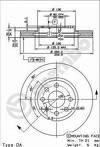 Тормозной диск Brembo Xtra Line 09.8601.75 для Opel Tigra B / кабриолет