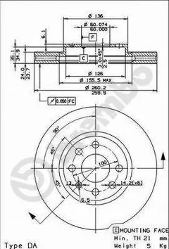 Brembo Xtra Line 09.8601.75 <span>тормозной диск вентилируемый</span>