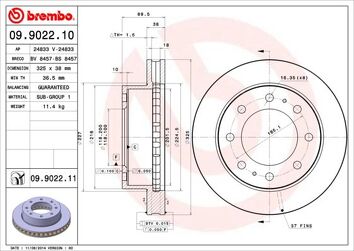 Brembo Prime Line 09.9022.11 <span>тормозной диск вентилируемый</span>