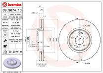 Тормозной диск Brembo Prime Line 09.9074.10 для Renault Laguna 2 пок. / рестайлинг