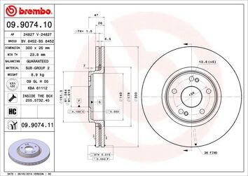 Brembo Prime Line 09.9074.10 <span>тормозной диск вентилируемый</span>