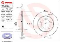 Тормозной диск Brembo Prime Line 09.9727.14 для Suzuki Grand Vitara 2 пок. / рестайлинг