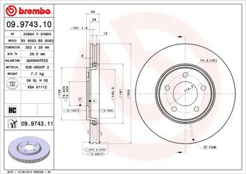 Brembo Prime Line 09.9743.10 <span>тормозной диск вентилируемый</span>