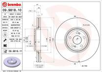Тормозной диск Brembo Prime Line 09.9818.10 для Renault Espace 4 пок. / рестайлинг