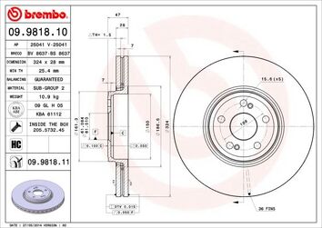 Brembo Prime Line 09.9818.10 <span>тормозной диск вентилируемый</span>