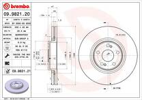 Тормозной диск Brembo Prime Line 09.9821.21 для Renault Laguna 2 пок. / рестайлинг