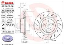 Тормозной диск Brembo Prime Line 09.9825.11 для Mercedes-Benz SL-Class R230