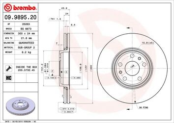 Brembo Prime Line 09.9895.20 <span>тормозной диск вентилируемый</span>