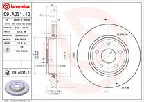 Тормозной диск Brembo Prime Line 09.A031.11 для Jeep Grand Cherokee 3 пок.