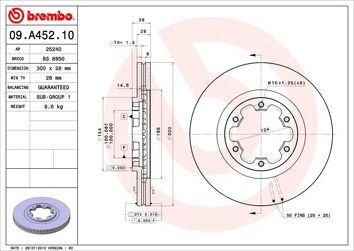 Brembo Prime Line 09.A452.10 <span>тормозной диск вентилируемый</span>
