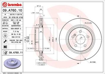 Brembo Prime Line 09.A760.10 <span>тормозной диск вентилируемый</span>