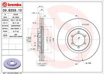 Тормозной диск Brembo Prime Line 09.B359.10 для Hyundai Terracan 1 пок. / рестайлинг