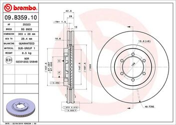 Brembo Prime Line 09.B359.10 <span>тормозной диск вентилируемый</span>