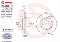 Тормозной диск Brembo Prime Line 09.B508.10 для Toyota iQ 1 пок.
