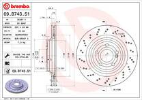 Тормозной диск Brembo Prime Line 09.B743.51 для Mercedes-Benz SL-Class R231 / рестайлинг