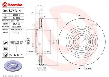 Brembo Prime Line 09.B743.41 <span>тормозной диск вентилируемый</span>