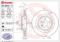 Тормозной диск Brembo Prime Line 09.B842.11 для Mercedes-Benz S-Class W220 / рестайлинг
