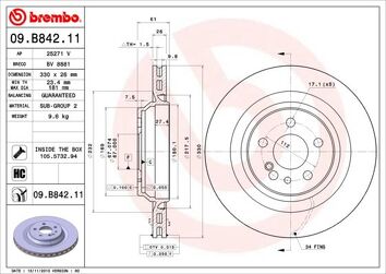 Brembo Prime Line 09.B842.11 <span>тормозной диск вентилируемый</span>