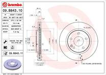 Тормозной диск Brembo Prime Line 09.B843.11 для Mercedes-Benz Vaneo W414