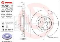 Тормозной диск Brembo Prime Line 09.A554.10 для Hyundai Genesis 1 пок. / купе / рестайлинг