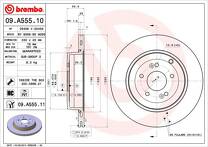 Тормозной диск Brembo Prime Line 09.A555.10 для Hyundai Genesis 1 пок. / купе / рестайлинг