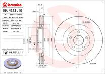Тормозной диск Brembo Prime Line 09.N212.10 для Jeep Grand Cherokee 3 пок.