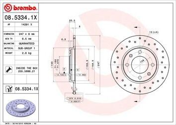 Brembo Xtra Line 08.5334.1X <span>тормозной диск полный</span>