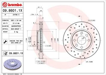 Brembo Xtra Line 09.8601.1X <span>тормозной диск вентилируемый</span>