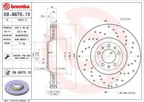 Тормозной диск Brembo Xtra Line 09.8670.1X для Citroen C6 1 пок.