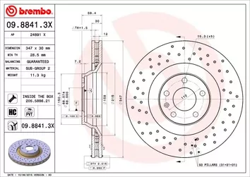 Brembo Xtra Line 09.8841.3X <span>тормозной диск вентилируемый</span>