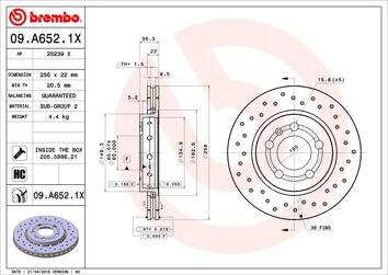 Brembo Xtra Line 09.A652.1X <span>тормозной диск вентилируемый</span>