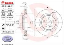 Тормозной диск Brembo Prime Line 09.C134.11 для Mercedes-Benz S-Class W220 / рестайлинг
