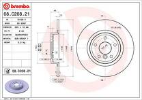 Тормозной диск Brembo Prime Line 08.C208.21 для Jaguar XF X260 / Sportbrake / рестайлинг