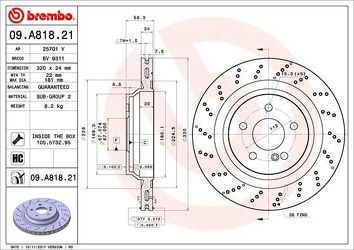 Brembo Prime Line 09.A818.21 <span>тормозной диск вентилируемый</span>