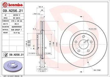 Brembo Prime Line 09.N256.21 <span>тормозной диск вентилируемый</span>