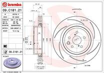 Тормозной диск Brembo Prime Line 09.C181.21 для Lexus RC 1 пок.