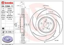 Тормозной диск Brembo Prime Line 09.C266.11 для Lexus RC 1 пок.