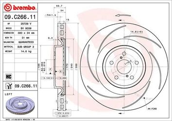 Brembo Prime Line 09.C266.11 <span>тормозной диск вентилируемый</span>