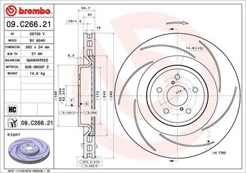 Brembo Prime Line 09.C266.21 <span>тормозной диск </span>