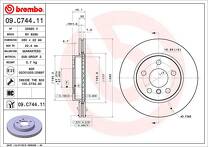 Тормозной диск Brembo Prime Line 09.C744.11 для BMW 2 серии F45 / Active Tourer / рестайлинг