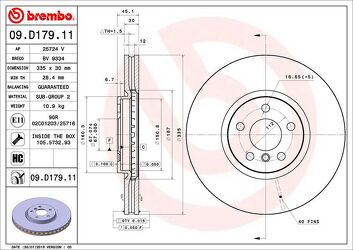 Brembo Prime Line 09.D179.11 <span>тормозной диск вентилируемый</span>