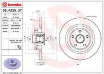 Тормозной диск Brembo Prime Line 08.A239.37 для Renault Espace 4 пок. / рестайлинг
