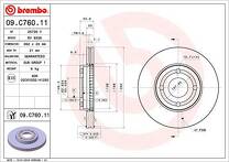 Тормозной диск Brembo Prime Line 09.C760.11 для Ford Fiesta 7 пок. / хэтчбек / рестайлинг