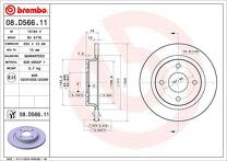 Тормозной диск Brembo Prime Line 08.D566.11 для Ford Fiesta 7 пок. / хэтчбек / рестайлинг