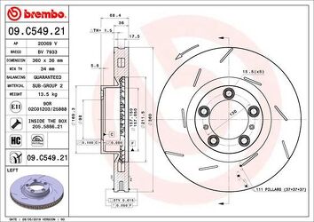 Brembo Prime Line 09.C549.21 <span>тормозной диск </span>