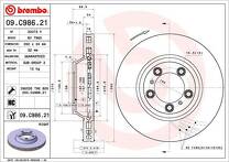Тормозной диск Brembo Prime Line 09.C986.21 для Porsche Cayenne 9YA / рестайлинг