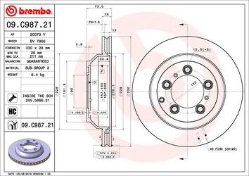 Brembo Prime Line 09.C987.21 <span>тормозной диск вентилируемый</span>