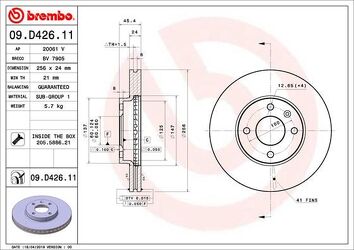 Brembo Prime Line 09.D426.11 <span>тормозной диск вентилируемый</span>