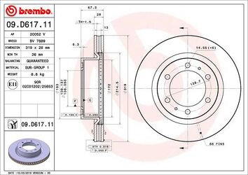 Brembo Prime Line 09.D617.11 <span>тормозной диск вентилируемый</span>