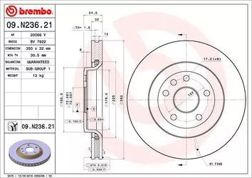 Brembo Prime Line 09.N236.21 <span>тормозной диск вентилируемый</span>